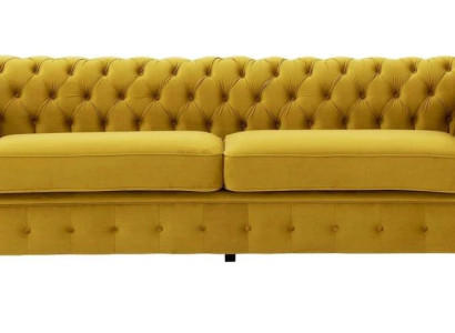 Yellow couch with buttons Chesterfield sofa upholstered seat couches sofas luxury new